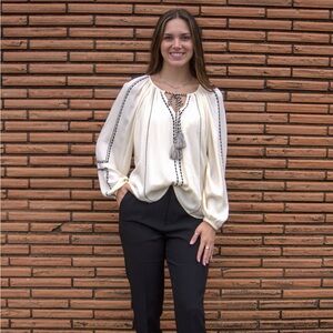 Embroidered Detail Raglan Top